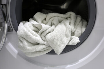 Used towel in washing machine