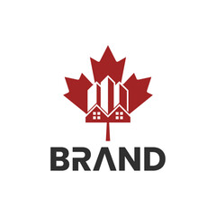 Obraz premium canadian real estate illustrative logo