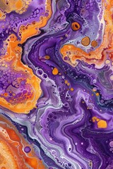 a purple and orange swirl pattern wallpaper with bubbles in the style of conceptual painting...