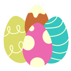 Four easter eggs illustration