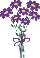 Vector bouquet consisting of daisies. Illustration in flat style.
