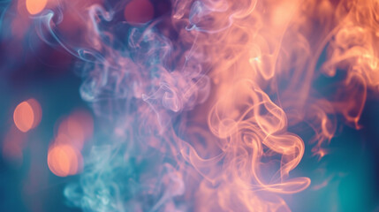 Obraz premium A dreamlike haze of smoke weaves through the air forming graceful and intricate swirls that seem to dance to an otherworldly rhythm.