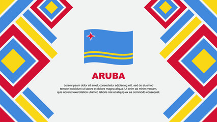Aruba Flag Abstract Background Design Template. Aruba Independence Day Banner Wallpaper Vector Illustration. Aruba