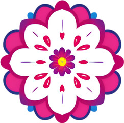 Flower icon, close-up of a cute colorful flower icon.