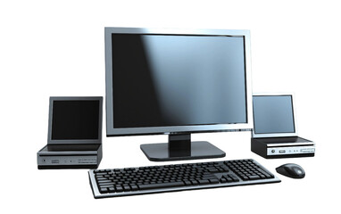 Discover Desktop Computers Isolated on Transparent Background PNG.