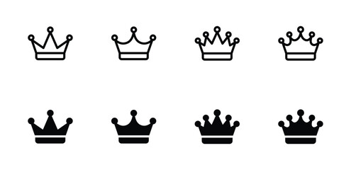 Crown icon set vector illustration for web, ui, and mobile apps - obrazy, fototapety, plakaty