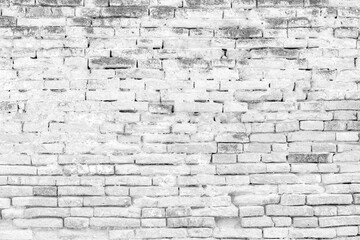 Background of old vintage white brick wall texture.