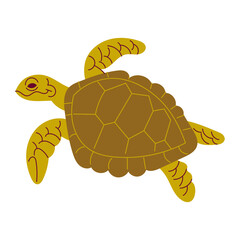 Sea Turtle Cartoon Style Illustration