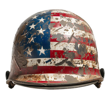 Warrior helmet in American flag colors
