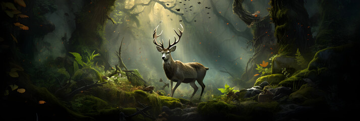 Enthralling depiction of woodland life: A captivating blend of stealth, majesty, and playful...