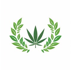 organic cannabis leaf logo design for branding, Generative AI