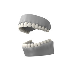 Human teeth 3D model, transparent png - 739637170