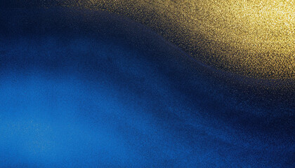 Dark blue gold waves decoration fabric , a normal simple grainy noise grungy empty space or spray...