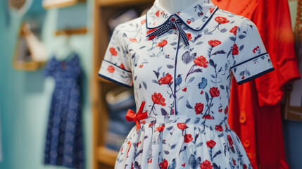 A preppy polo dress in a fun print perfect for a day of cles followed by afternoon tea. - obrazy, fototapety, plakaty