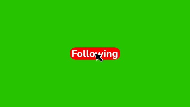 Mouse Clicking Red Follow Button on Green Background