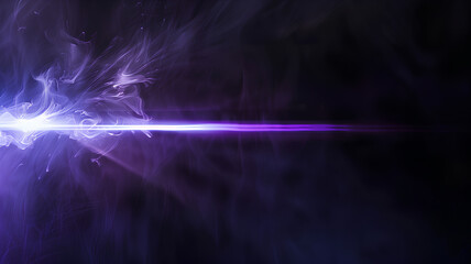 Dynamic blue and purple stage lights cut through theatrical smoke in a dark setting, creating an energetic atmosphere.
