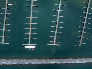Winter afternoon aerial images of Watkins Glen, NY, south end of Seneca Lake.