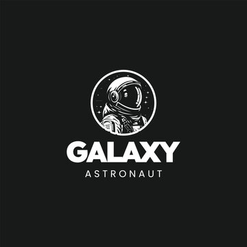 astronaut vector logo design illustration on white background