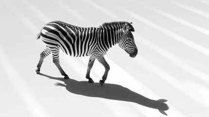 Fototapeta na wymiar Buoyant Zebra Trotting: A Clear Sketch