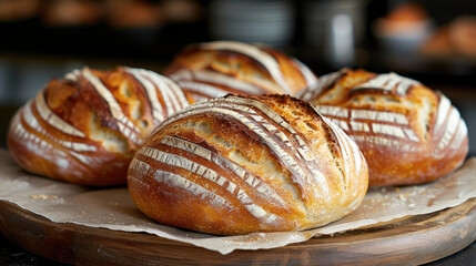 Crusty Loaves Airy Texture: Sourdough Artistry Photography