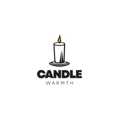Melted candle logo template vector illustration
