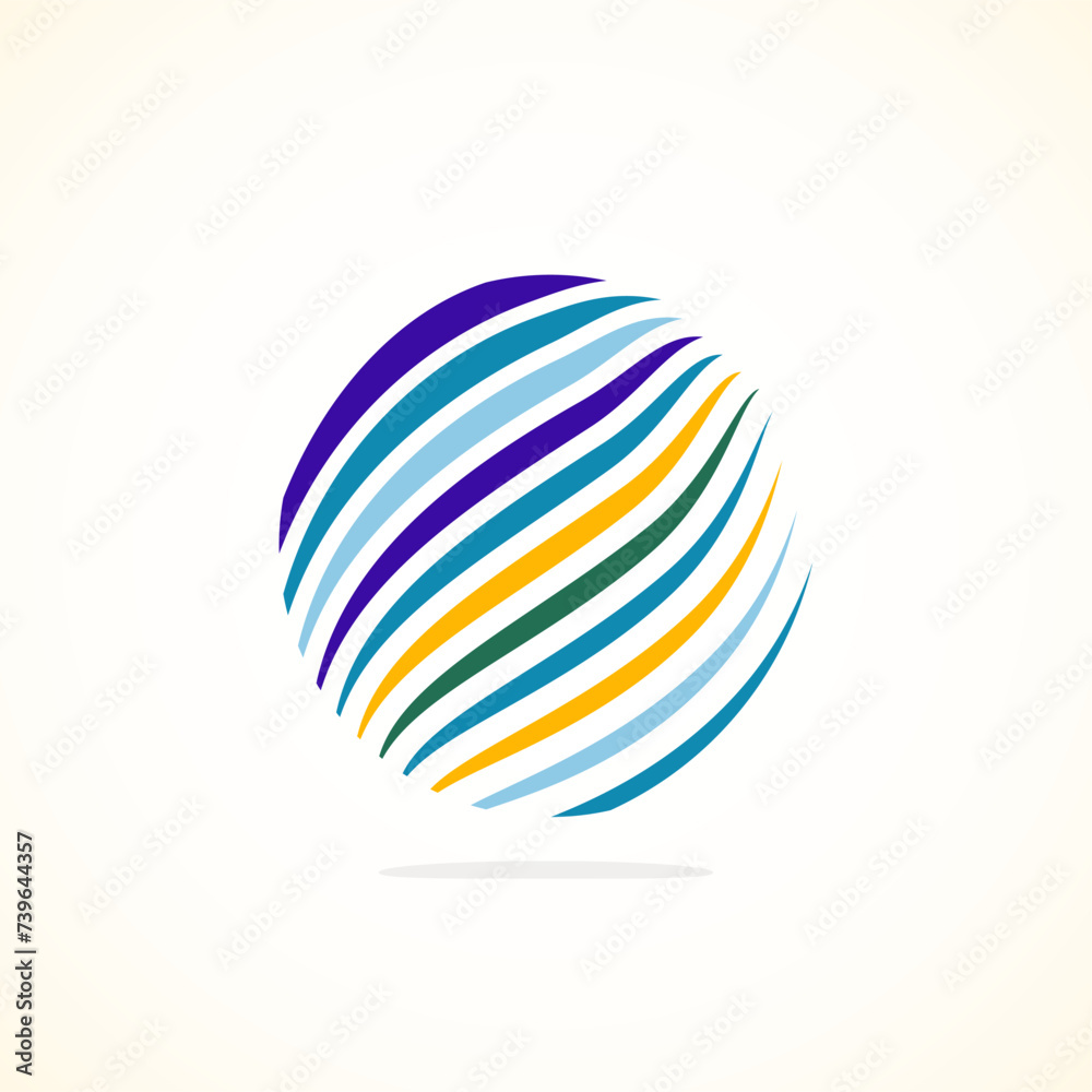 Poster Abstract circle logo - minimalist emblem, timeless and universal shape of circle. Unique logo represent range of brands and concepts, encapsulating simplicity and creativity in single, iconic image