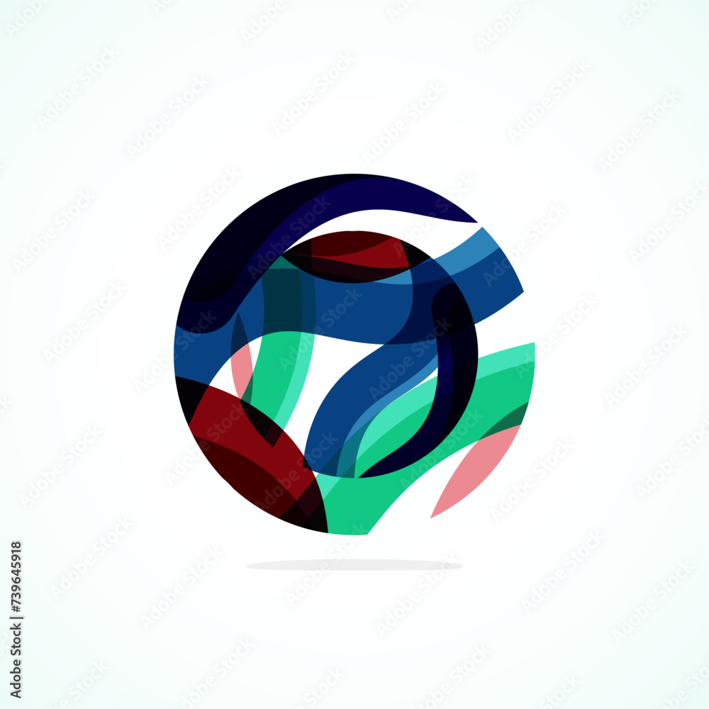 Aufkleber Abstract circle logo - minimalist emblem, timeless and universal shape of circle. Unique logo represent range of brands and concepts, encapsulating simplicity and creativity in single, iconic image