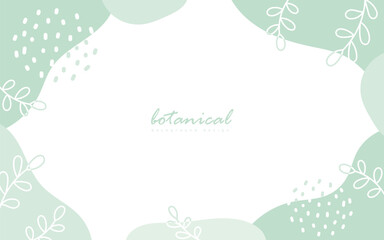 ナチュラルなボタニカルリーフの背景デザイン