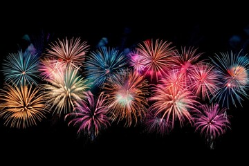 Spectacular fireworks display Celebrating new year's eve with a vibrant explosion of colors