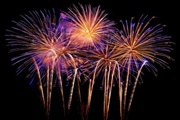 Spectacular fireworks display Celebrating new year's eve with a vibrant explosion of colors