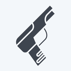Icon Handgun. related to Weapons symbol. glyph style. simple design editable. simple illustration