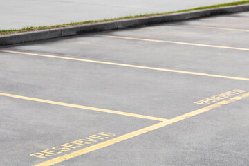 Outdoor Parking Lot Divided by Yellow Lanes