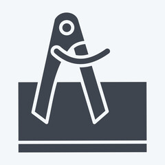 Icon Wing Compass. related to Shoemaker symbol. glyph style. simple design editable. simple illustration