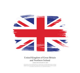 Flag of the United Kingdom of Great Britain and Northern Ireland, brush stroke background