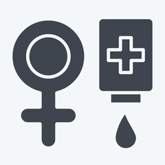 Obraz premium Icon Female Donor. related to Blood Donation symbol. glyph style. simple design editable. simple illustration