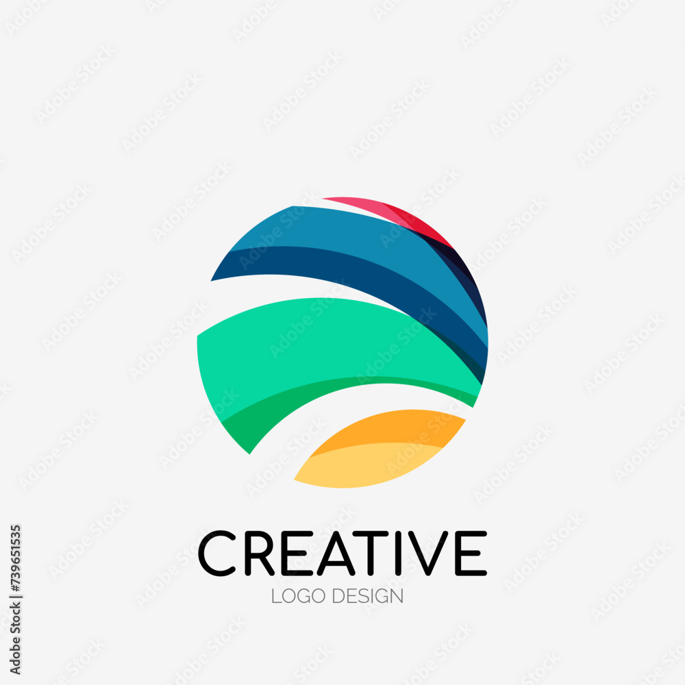 Poster Modern abstract logo design. Geometric vector art. Clean overlapping lines and abstract shapes. Perfect for modern brand