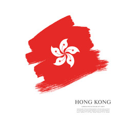 Naklejka premium Flag of Hong Kong vector illustration