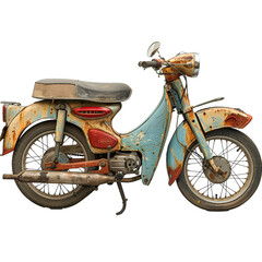 old motorbike isolated on transparent background, element remove background, element for design.