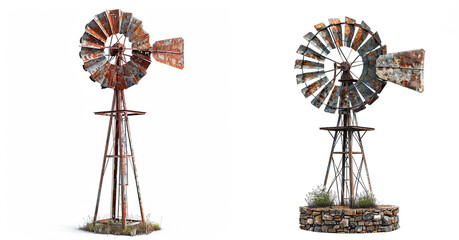 old windmill isolated on transparent background, element remove background, element for design.
