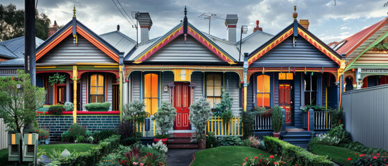 Naklejka premium Victorian Terrace House (Melbourne Australia)