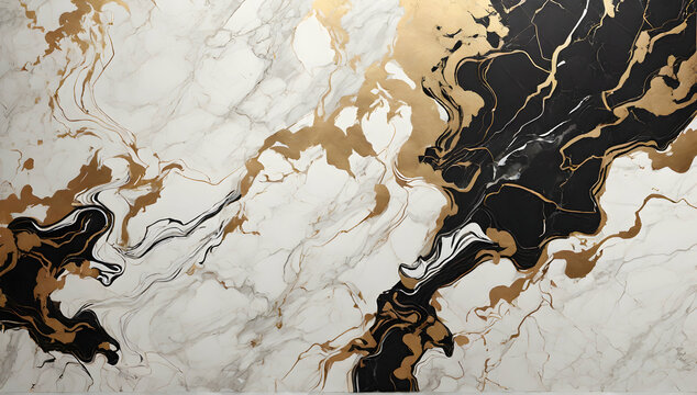 Elegant marble texture. Background illustration with black, white line pattern.
