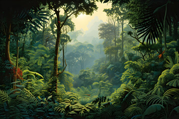 Embrace of the Tropical Forest: An Enchanting Glimpse into Dense Jungle Life