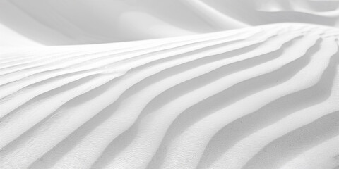 The pristine texture of white sand dunes ripples creates a mesmerizing pattern of light and shadow, evoking a sense of calm and purity.