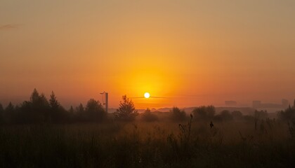 Fototapeta na wymiar The sun rising in the morning