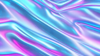 Fototapeta premium Holographic background pastel foil wrinkled colorful surface. The Hologram Background of 80s abstract foil soft texture crumpled in various colors. 90s blue sky pink pastel holographic gradient mesh