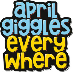 A cheerful lettering vector design spreading laughter across April