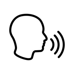 Speaking icon. Talk person sign or symbol color editable