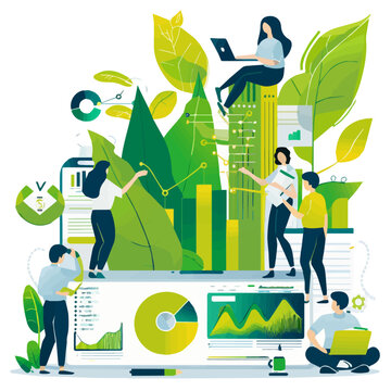 business people working on laptop in office, green business, green finance, gender equality, sustainability, esg