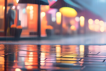 Rain street. Generative AI