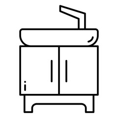 Illustration of Bathroom Sink design Line Icon